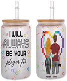 I Will Always Be Your Player Two - Personalized Video Game Can Glass