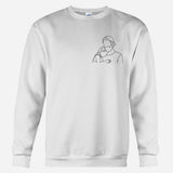 Custom Line Art - Personalized Father Embroidered Sweater