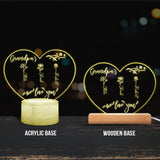 Mom’s Garden - Gift for grandma, mom, aunt, grandpa - Personalized Shaped Plaque Light Base