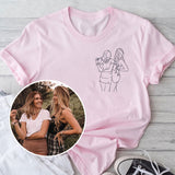 Custom Line Art - Personalized Daughter Embroidered T-shirt