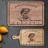 Hook 'Em And Cook 'Em - Fishing gift for dad, him, husband - Personalized Cutting Board
