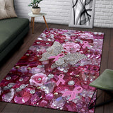 Pink Warrior Pattern Print Breast Cancer Awareness Rug 0622