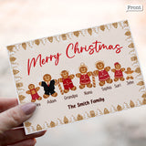 Merry Christmas Gingerbread Family - Personalized Family Greeting Card