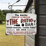 Chilling And Grilling - Personalized Backyard Rectangle Metal Sign