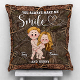 You Make Me Smile - Personalized Hunting Throw Pillow