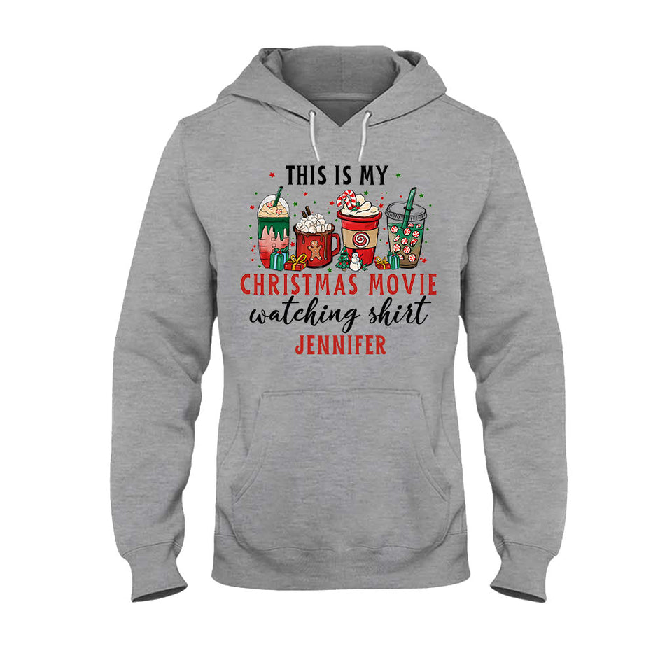 This Is My Xmas Movie Watching Shirt - Personalized Christmas T-shirt And Hoodie