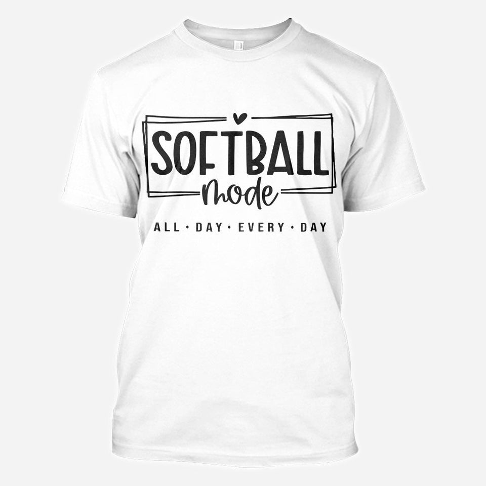 Sofball Mode All Day - Personalized Softball All Over Shirt