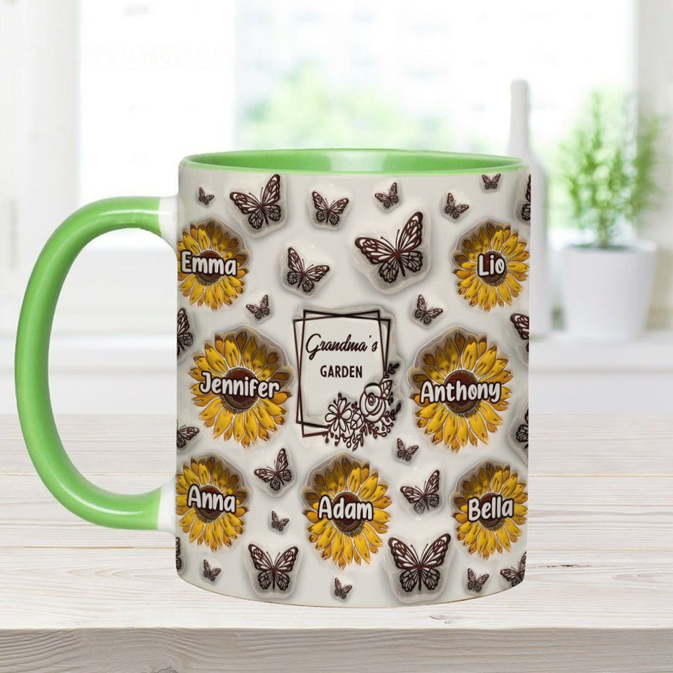 Grandma's Sunflower Garden - Gift for grandma - Personalized Accent Mug