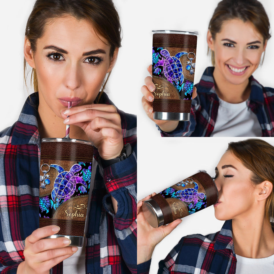 Salty Lil' Beach - Personalized Turtle Tumbler
