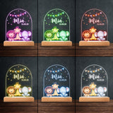 Nursery Gift For Newborn - Personalized Kid Shaped Plaque Light Base