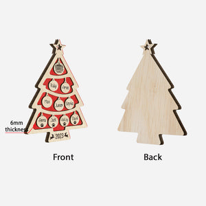 Family Name Christmas Tree Many Colors - Personalized Family Layered Wood Ornament