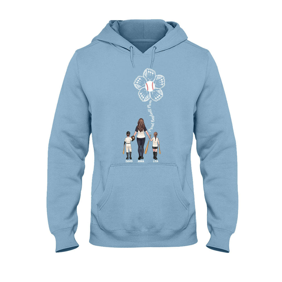 Proud Baseball Mom - Personalized Baseball T-shirt And Hoodie