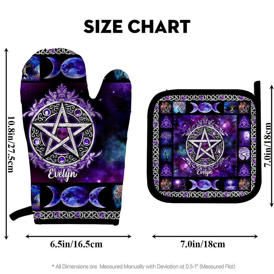Magical Kitchen - Personalized Witch Oven Mitts & Pot Holder Set