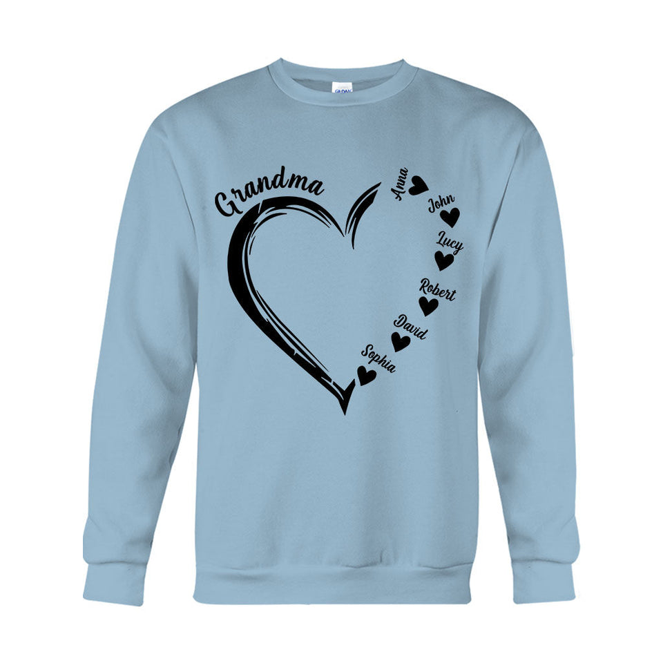 Grandma Heart - Personalized Grandma T-shirt And Hoodie