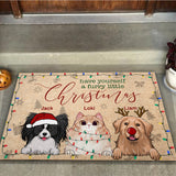 Have Yourself a Furry Little Christmas - Personalized Dog Doormat