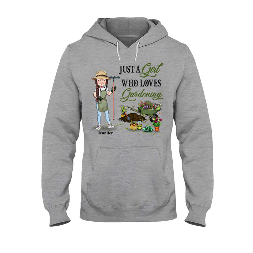 Just A Girl Who Loves Gardening - Personalized Gardening T-shirt & Hoodie