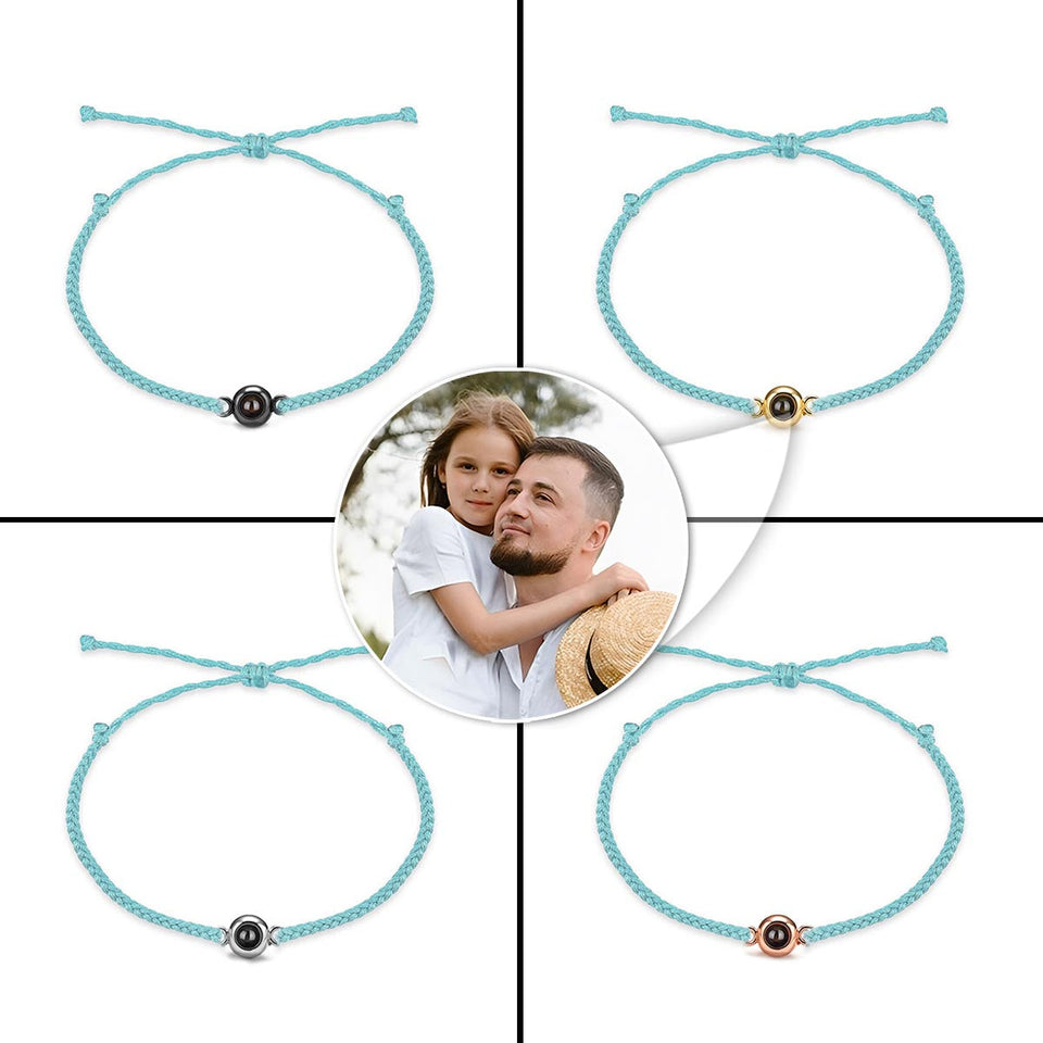 Photo Inserted Father Bracelet - Personalized Father Projection Bracelet