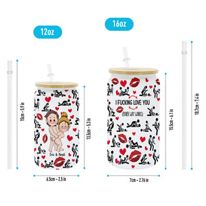 I Love You - Personalized Couple Can Glass