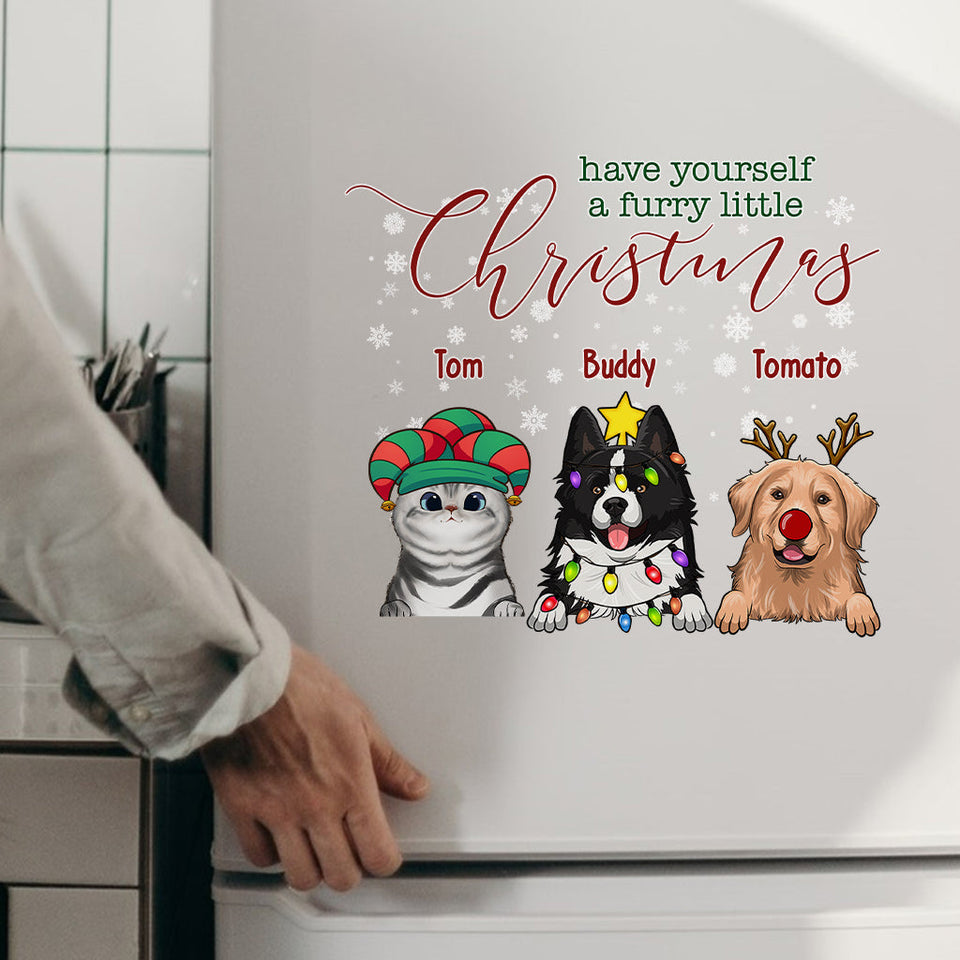 Have Yourself a Furry Little Christmas - Personalized Dog Decal Die Cut