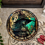 Check Ya Energy - Personalized Witch Shaped Doormat