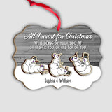 All I Want For Christmas - Personalized Couple 2 Layered Piece Ornament
