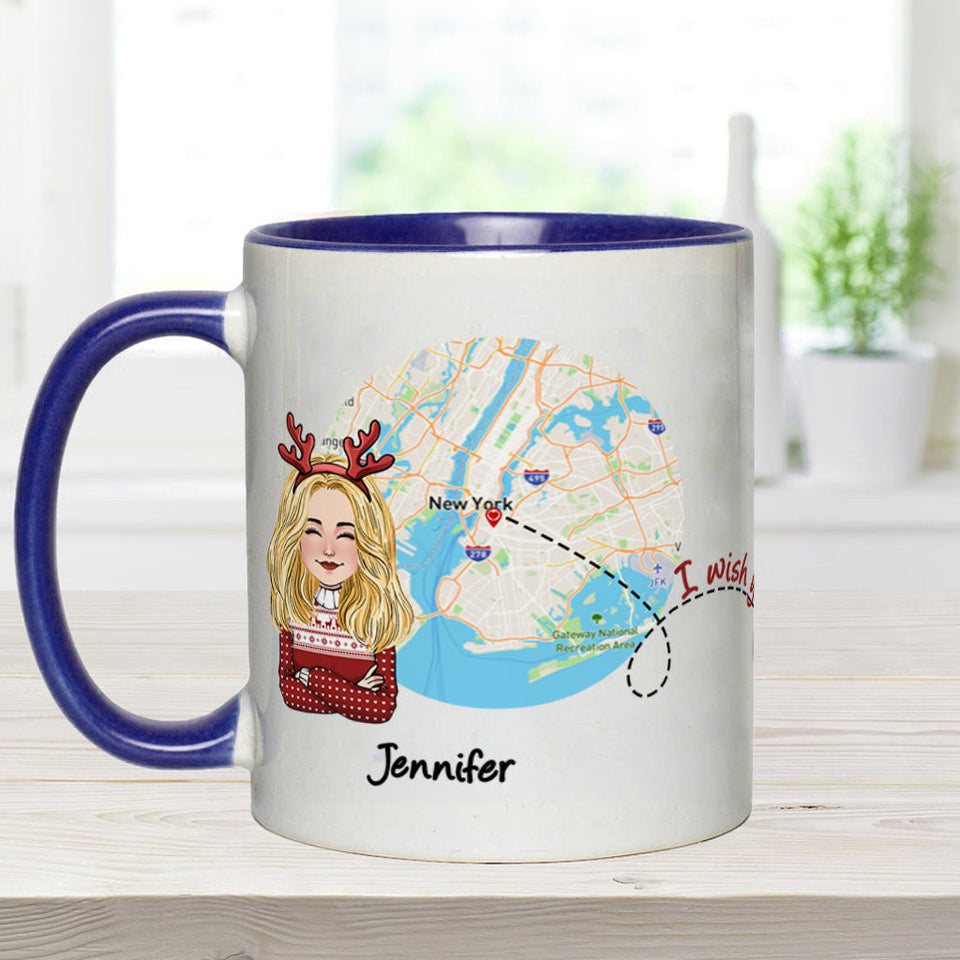I Wish You Lived Next Door - Personalized Bestie Accent Mug