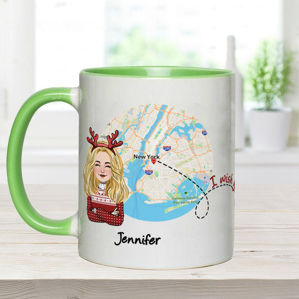 I Wish You Lived Next Door - Personalized Bestie Accent Mug
