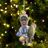 Cartoonize Funny Fishing - Personalized Fishing Ornament
