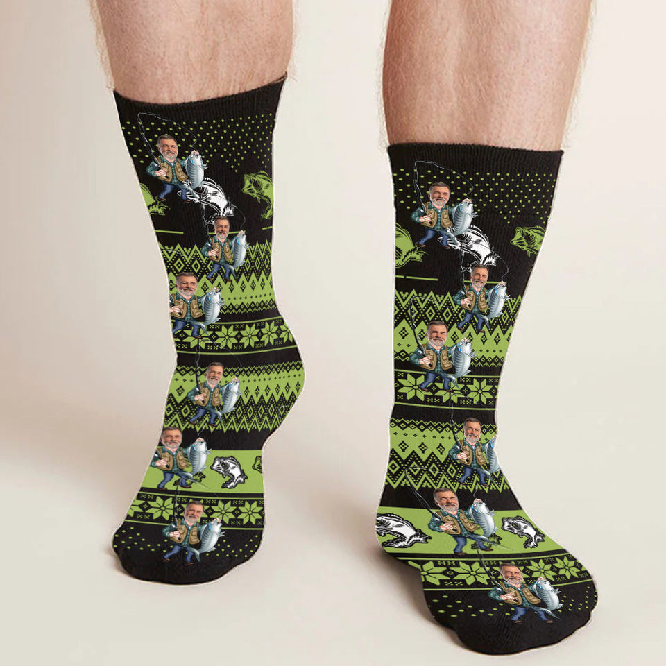Love Fishing - Personalized Fishing Socks