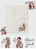 Mama Bear Watercolor Photo Custom - Personalized Mother Blanket