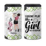 Golf Instruction - Golf gift for her, girlfriend, wife, daughter - Personalized Can Cooler