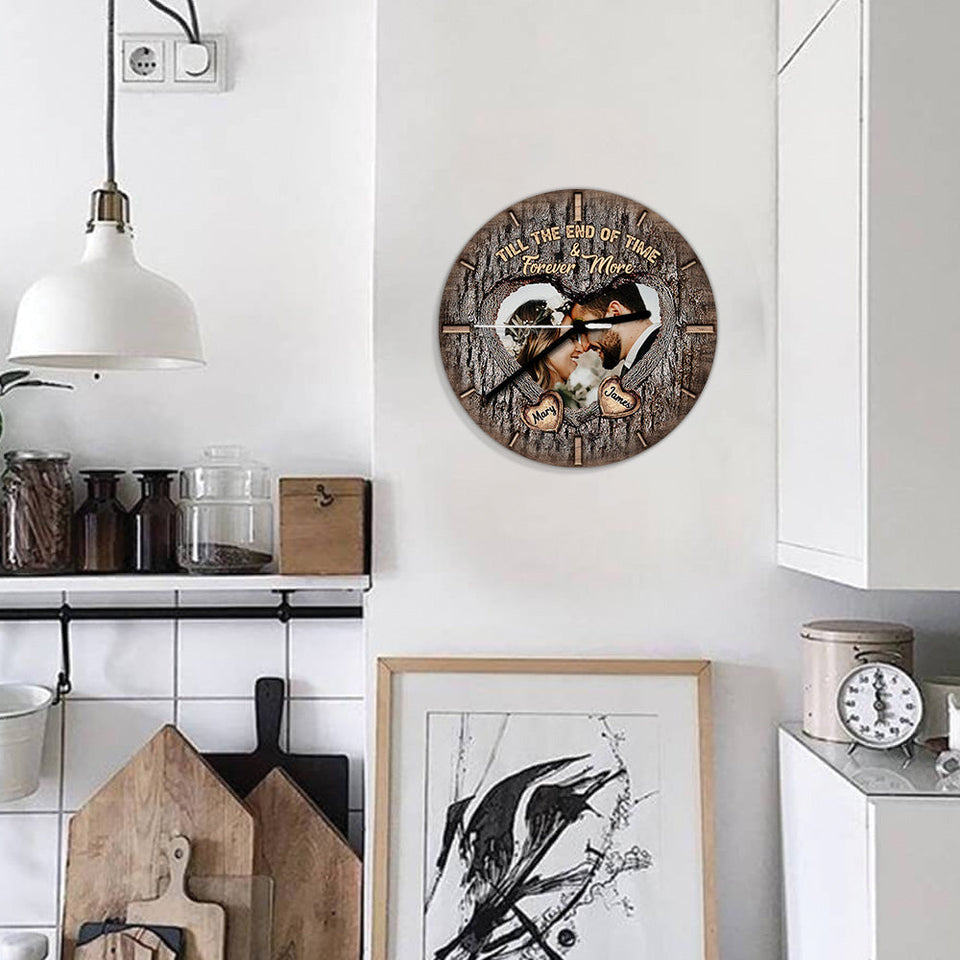 Till The End Of Time & Forever More - Personalized Husband And Wife Wall Clock