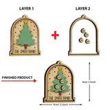 Merry Christmas - Personalized Family 2 Layered Wooden Ornament