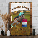 3 Barrels 2 Hearts 1 Dream - Personalized Horse Canvas And Poster