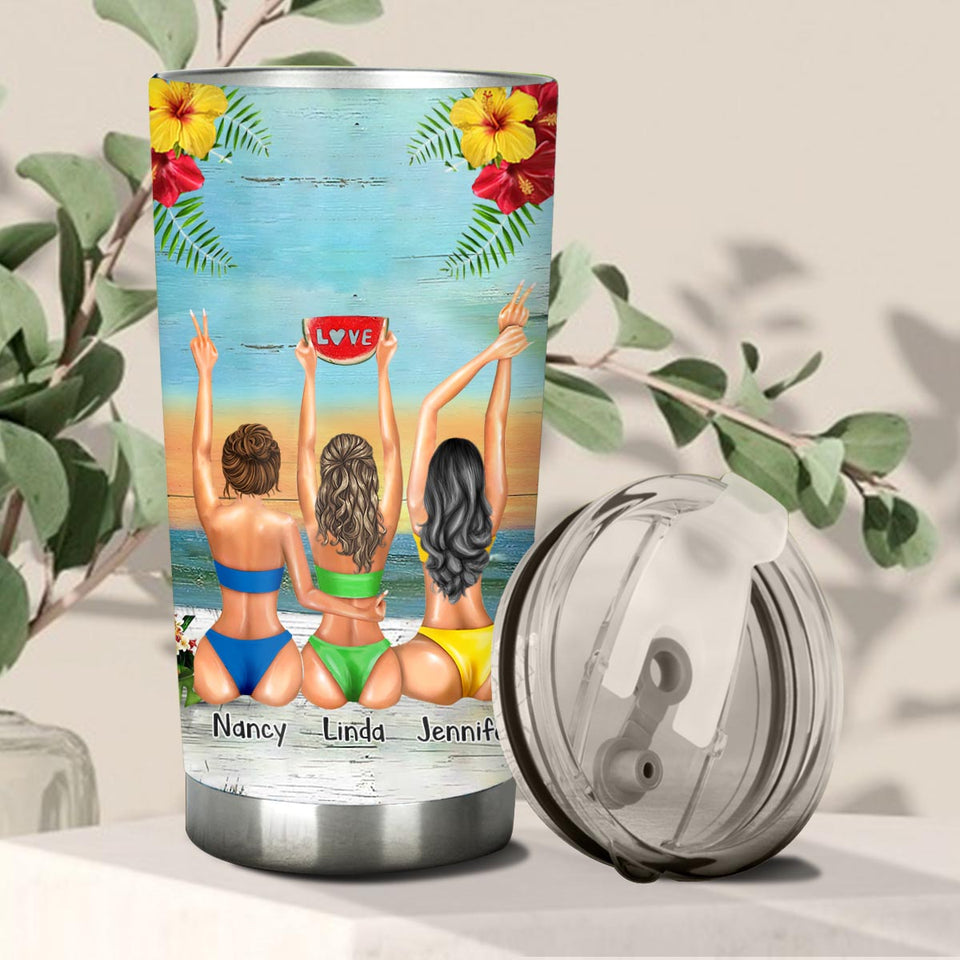 I Love You To The Beach And Back - Bestie gift for sister - Personalized Tumbler