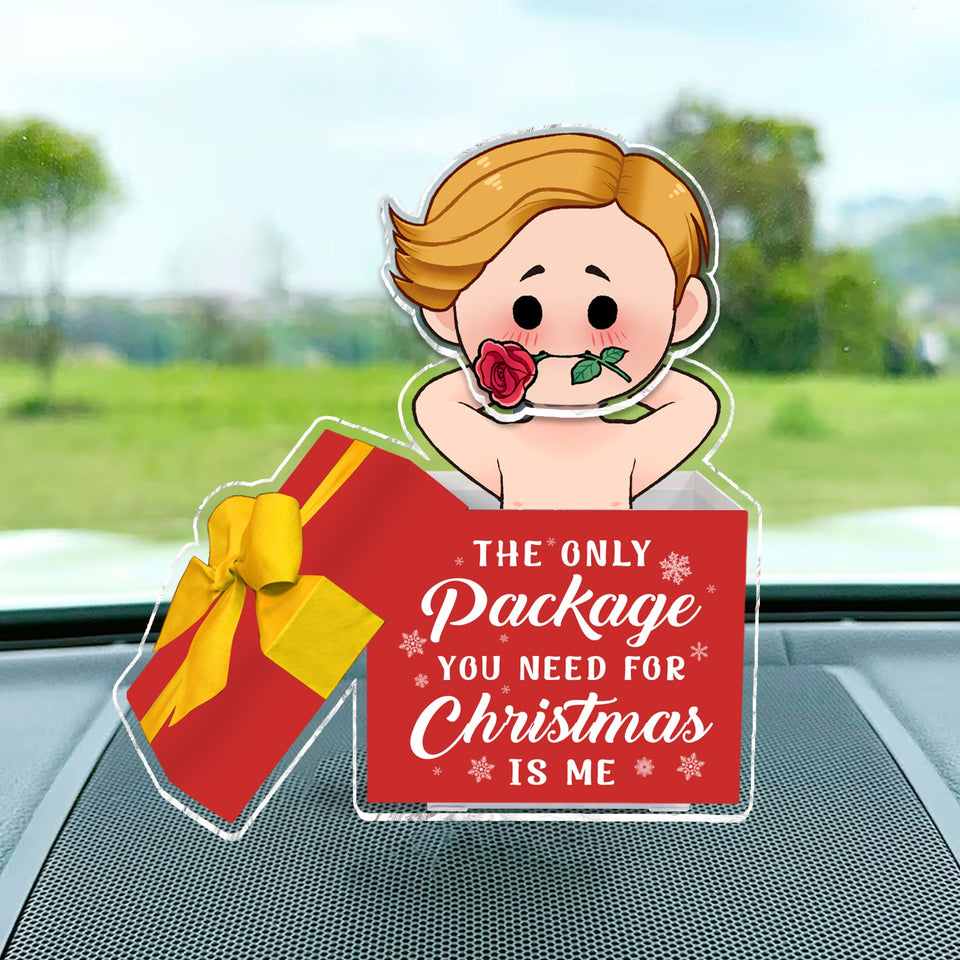 The Only Package You Need For Christmas - gift for husband, wife, girlfriend, boyfriend - Personalized Custom Shaking Head