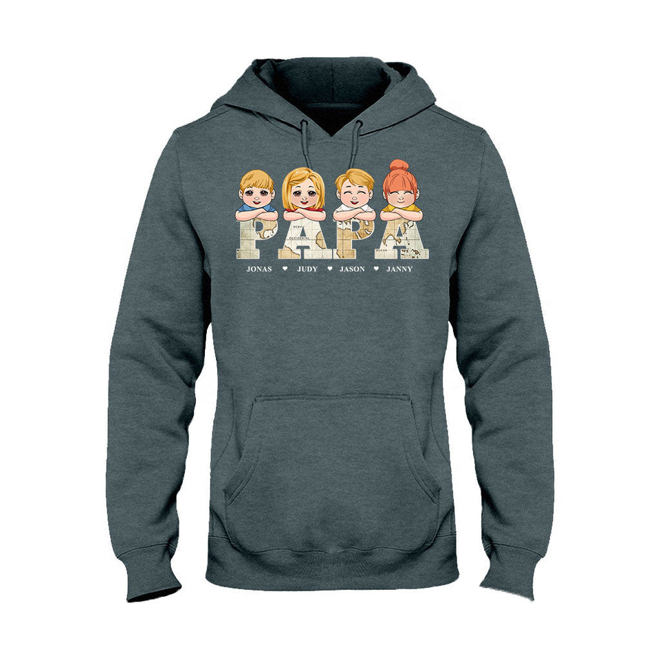 Vintage Map Title - Personalized Father T-shirt & Hoodie