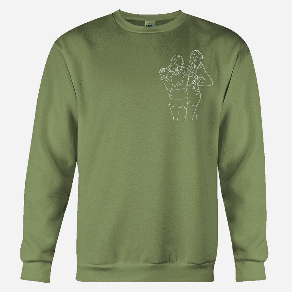 Custom Line Art - Personalized granddaughter Embroidered Sweater
