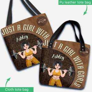Just A Girl With Goals - Personalized Fitness Tote Bag