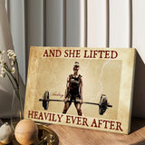And She Lifted Heavily Ever After - Personalized Fitness Canvas And Poster