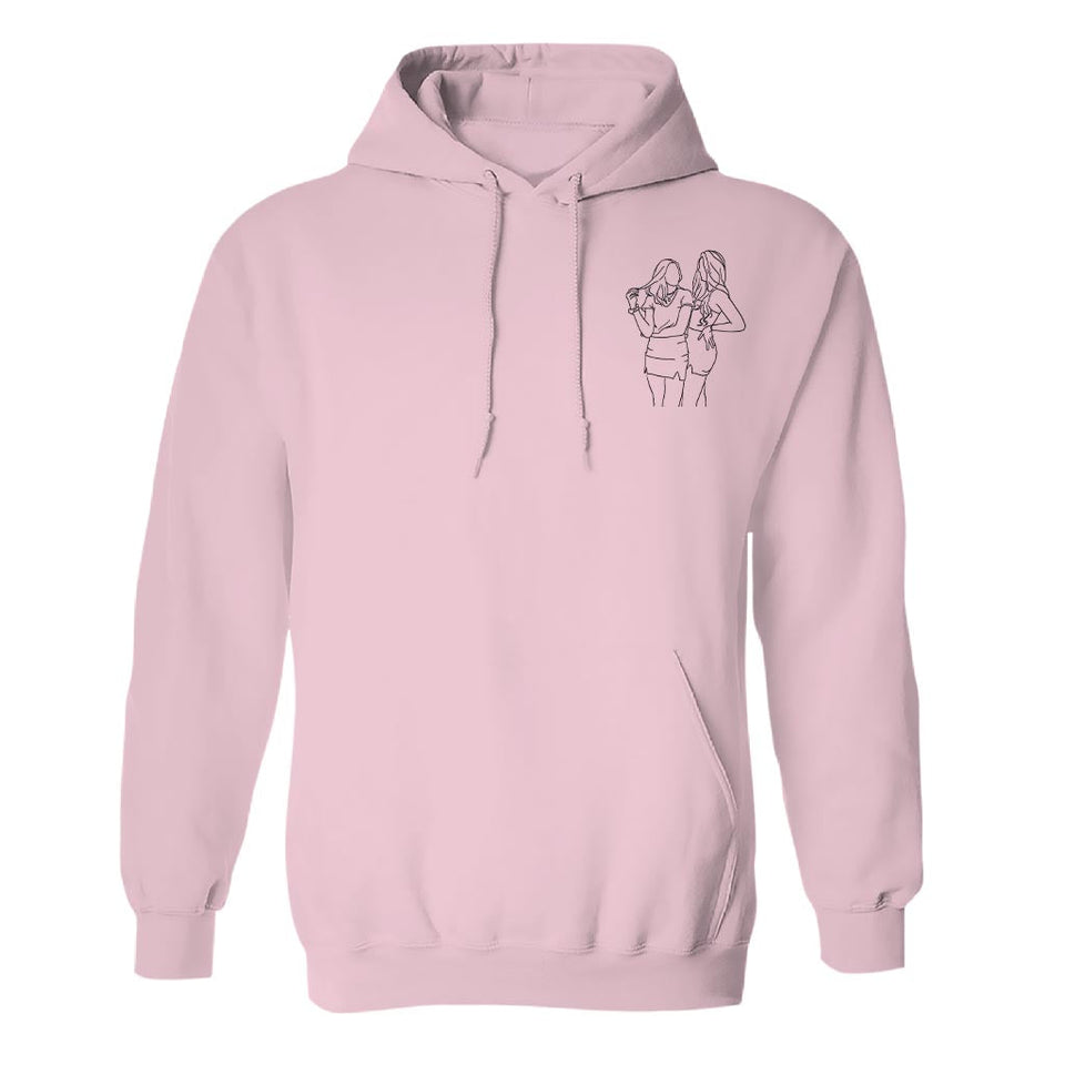 Custom Line Art - Personalized granddaughter Embroidered Hoodie