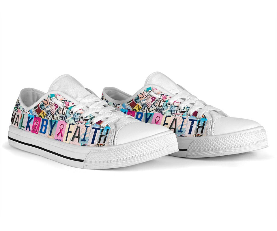 Walk By Faith Breast Cancer Awareness Low Top Shoes 0622