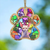 You Left Paw Prints On My Heart - Dog gift for who lose dog, who lose cat - Personalized Suncatcher