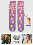 Custom Face Purple Pattern - Personalized Step Mom Socks