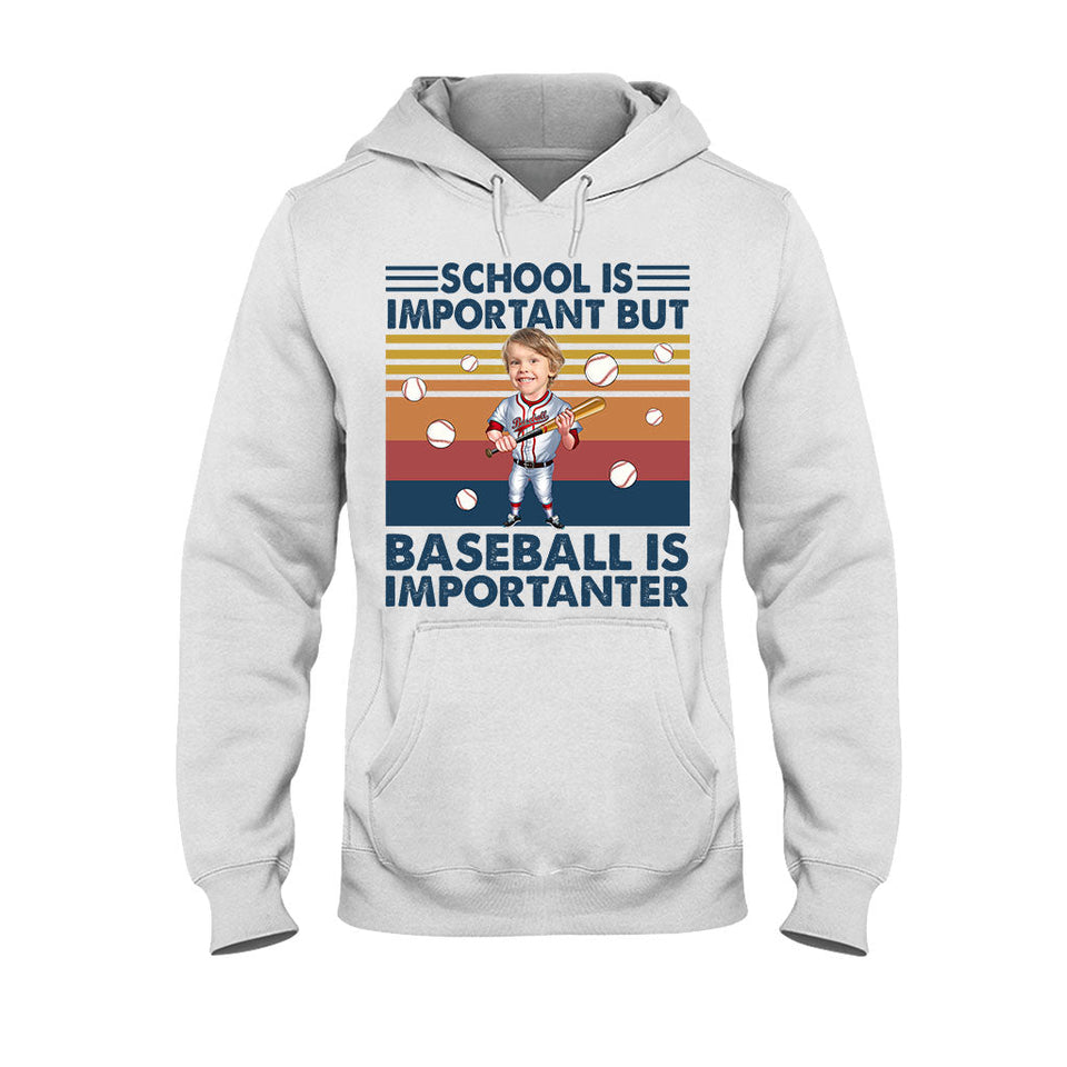 School Is Important But - Personalized Baseball T-shirt And Hoodie