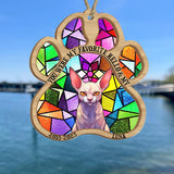 You Left Paw Prints On My Heart - Dog gift for who lose dog, who lose cat - Personalized Suncatcher