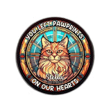 You Left Paw Prints On My Heart - Personalized Dog Round Shaped Stone