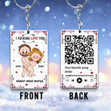 Favorite Song Scannable QR Code - Personalized Couple Keychain