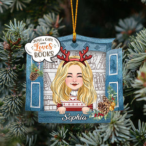 Just A Girl Who Loves Books - Personalized Book Ornament