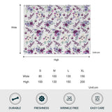 Custom Name Purple Flowers - Personalized Kid Blanket